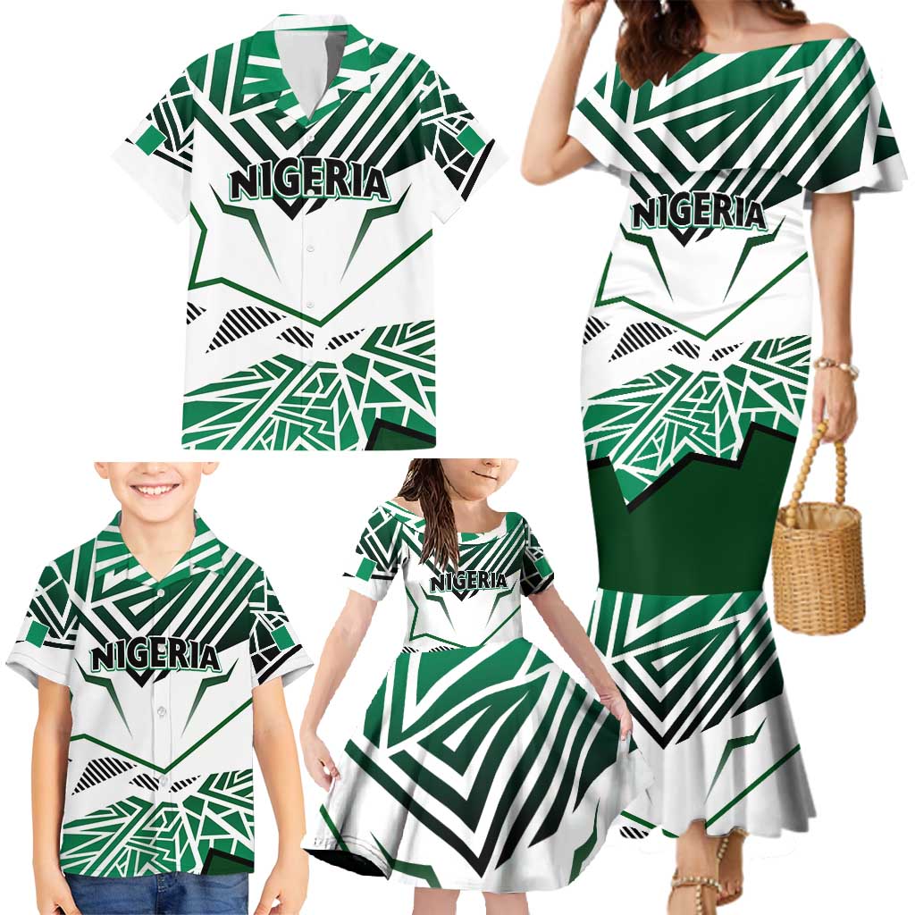 Forever Nigeria Family Matching Mermaid Dress and Hawaiian Shirt Nigerian Flag - Wonder Print Shop