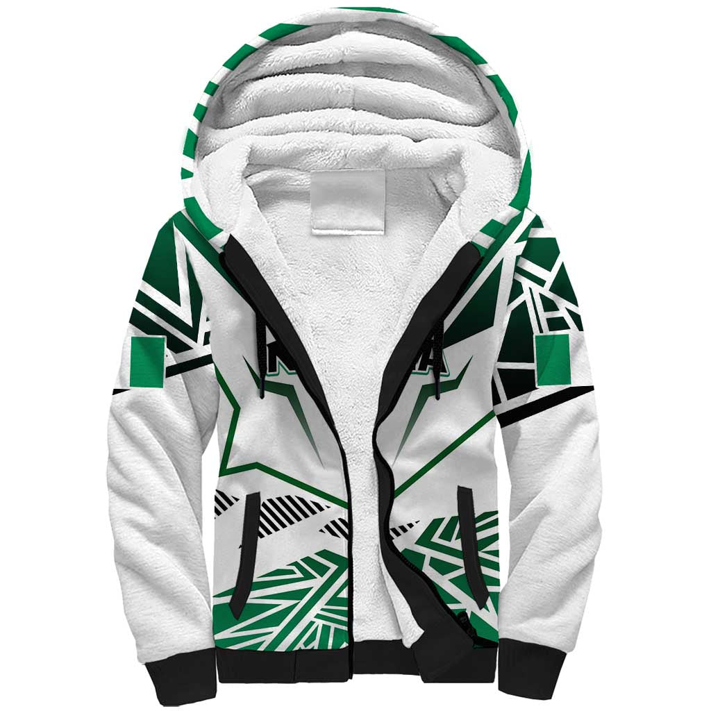 Forever Nigeria Sherpa Hoodie Nigerian Flag - Wonder Print Shop