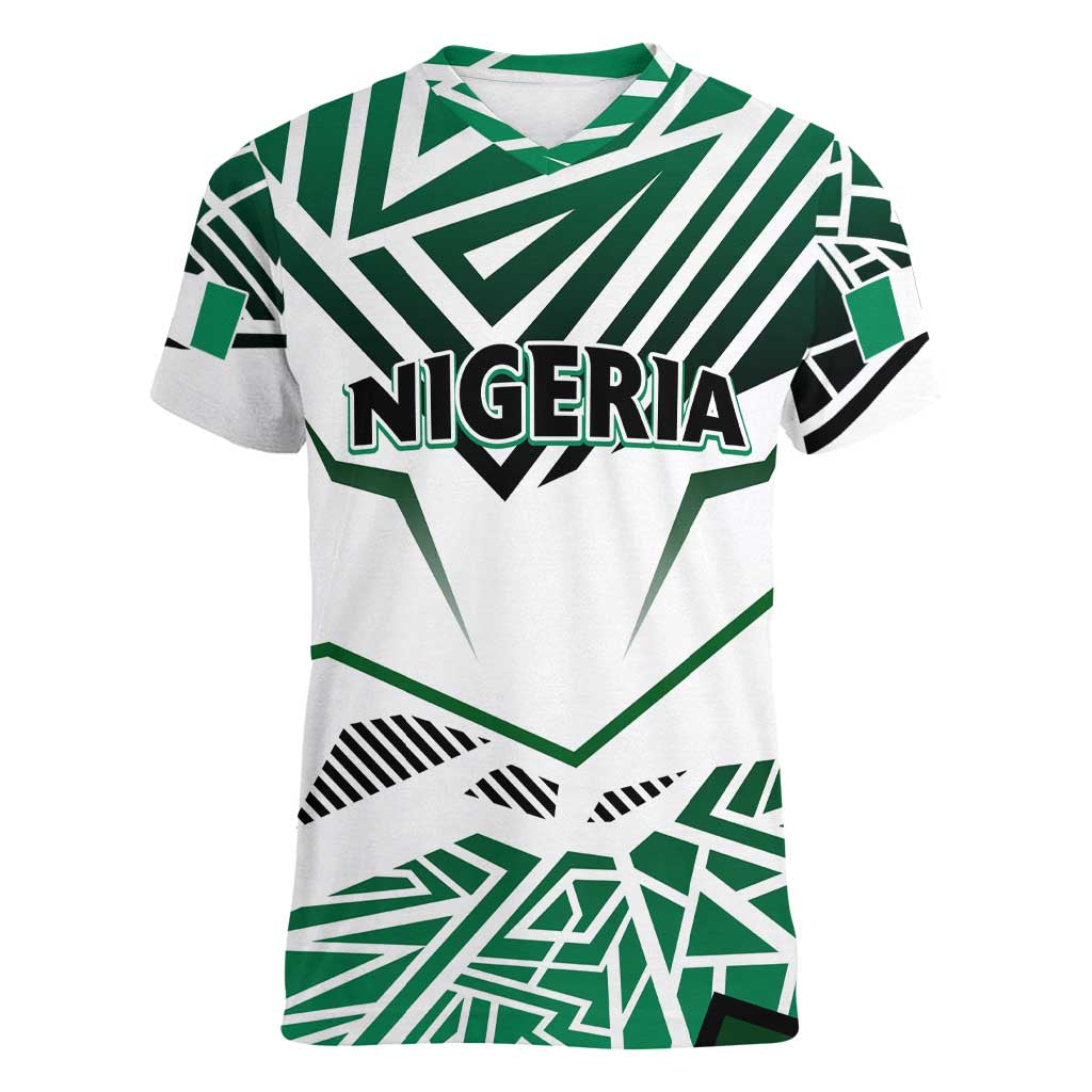 Forever Nigeria Women V-Neck T-Shirt Nigerian Flag - Wonder Print Shop