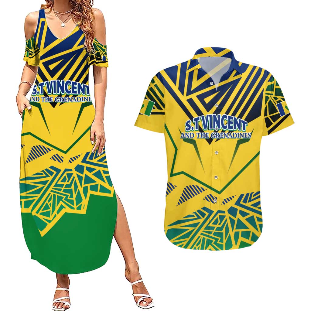 Forever Saint Vincent and the Grenadines Couples Matching Summer Maxi Dress and Hawaiian Shirt Peace and Justice - Wonder Print Shop