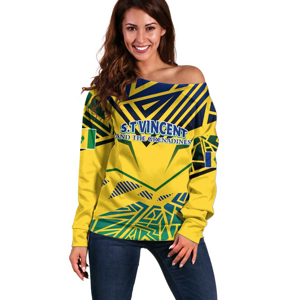 Forever Saint Vincent and the Grenadines Off Shoulder Sweater Peace and Justice - Wonder Print Shop