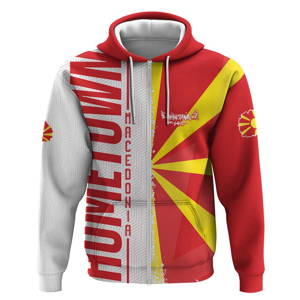 Hometown Macedonia Zip Hoodie Flag and Map - Wonder Print Shop