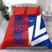 Red blue and white flag map bedding set with duvet cover and two matching pillowcases
