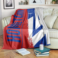 Czechia flag and map blanket in red, blue, and white with bold graphic design