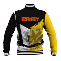 Unisex baseball jacket with Germany text, map-and-flag artwork on black and yellow back