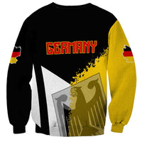 Black crewneck sweatshirt with 'GERMANY' text and flag-map graphic on back