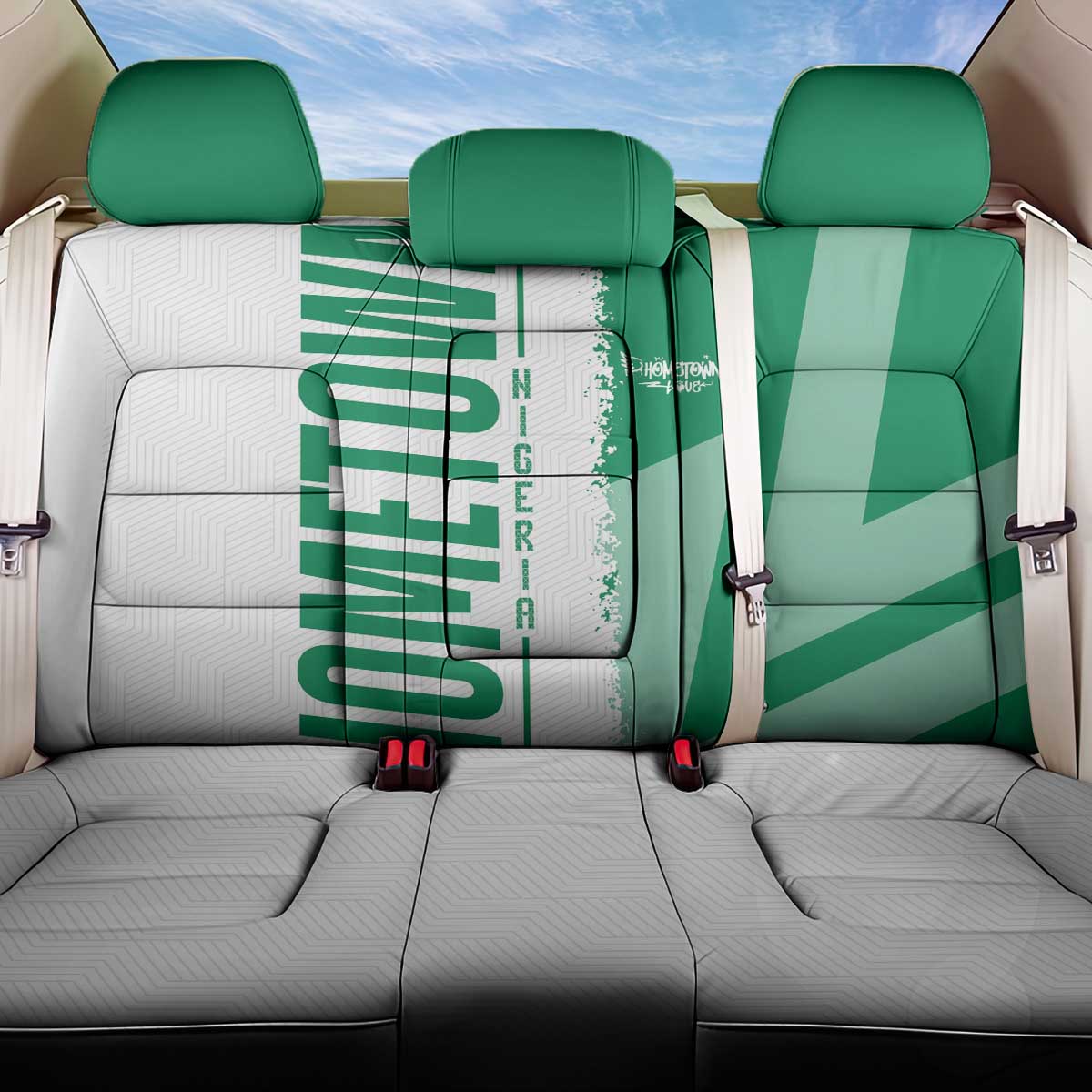 Hometown Nigeria Back Car Seat Cover Flag and Map - Wonder Print Shop