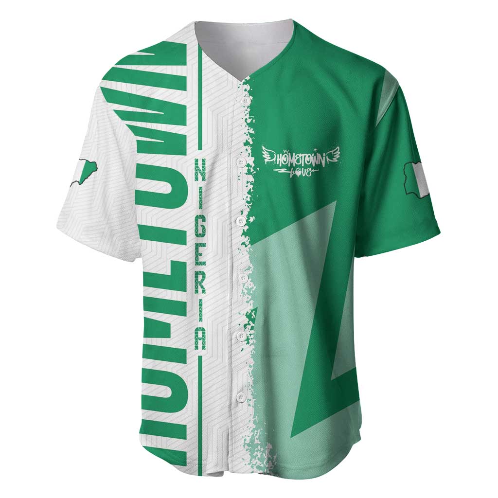 Hometown Nigeria Baseball Jersey Flag and Map - Wonder Print Shop