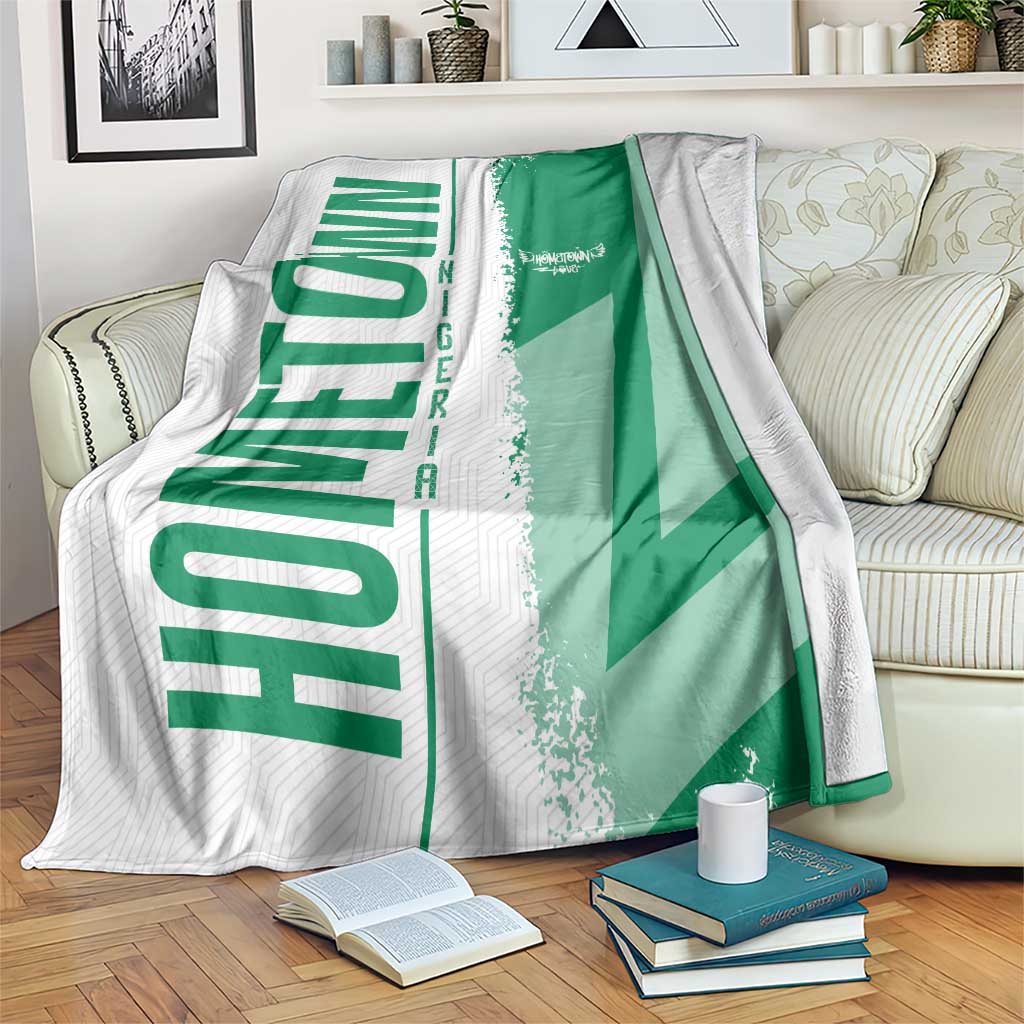 Hometown Nigeria Blanket Flag and Map