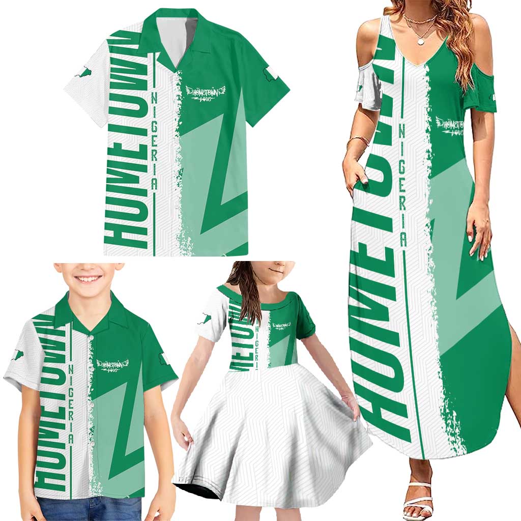 Hometown Nigeria Family Matching Summer Maxi Dress and Hawaiian Shirt Flag and Map - Wonder Print Shop