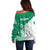 Hometown Nigeria Off Shoulder Sweater Flag and Map - Wonder Print Shop