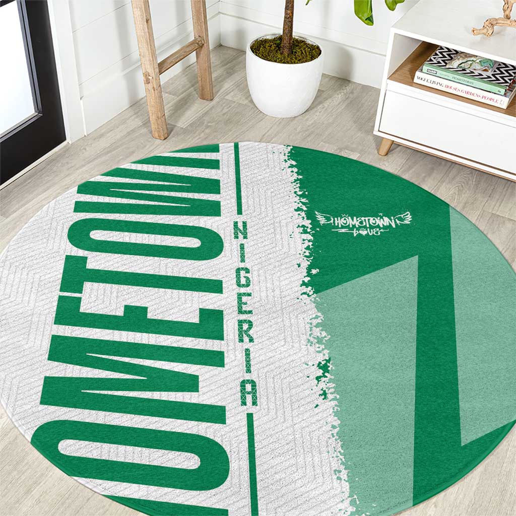 Hometown Nigeria Round Carpet Flag and Map