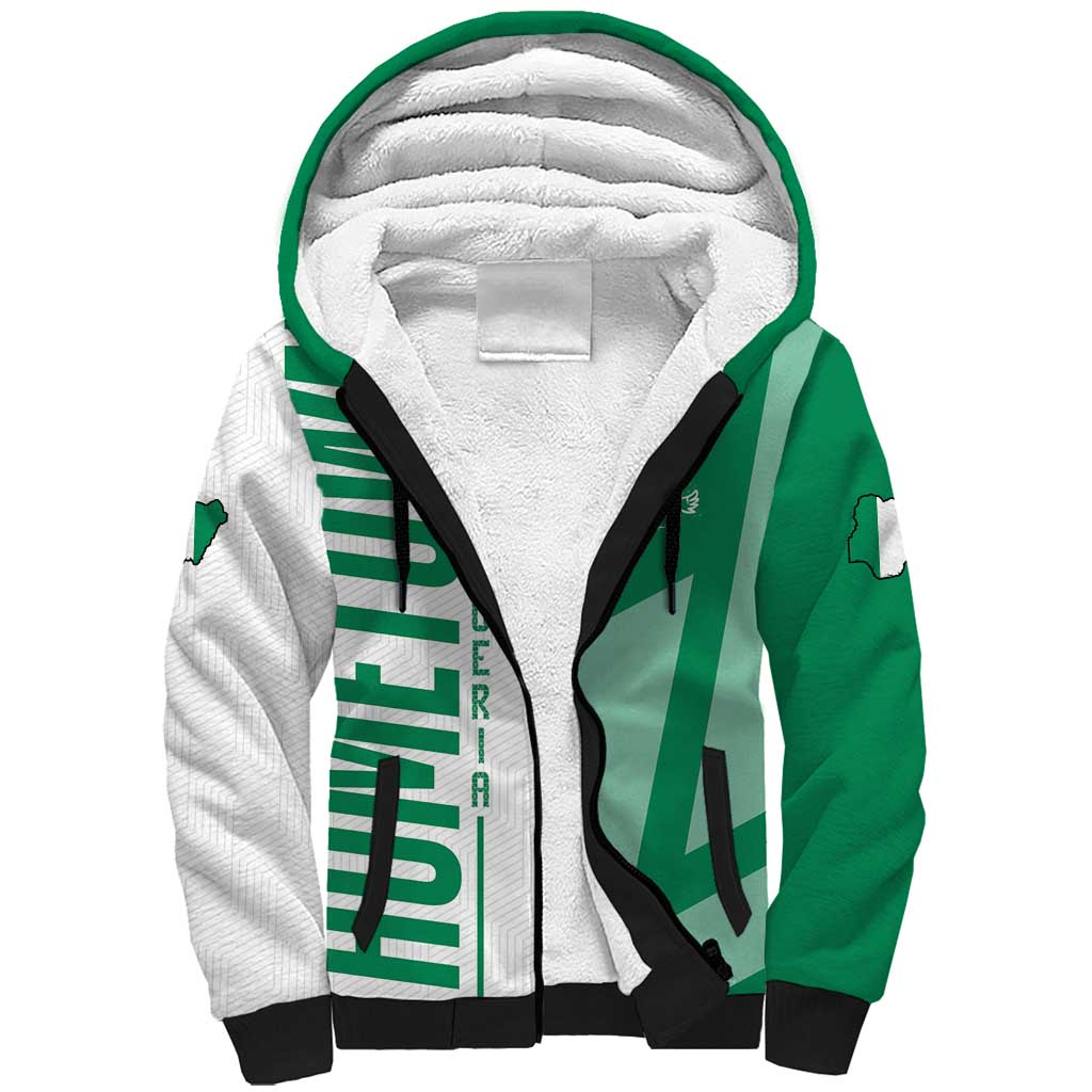 Hometown Nigeria Sherpa Hoodie Flag and Map - Wonder Print Shop