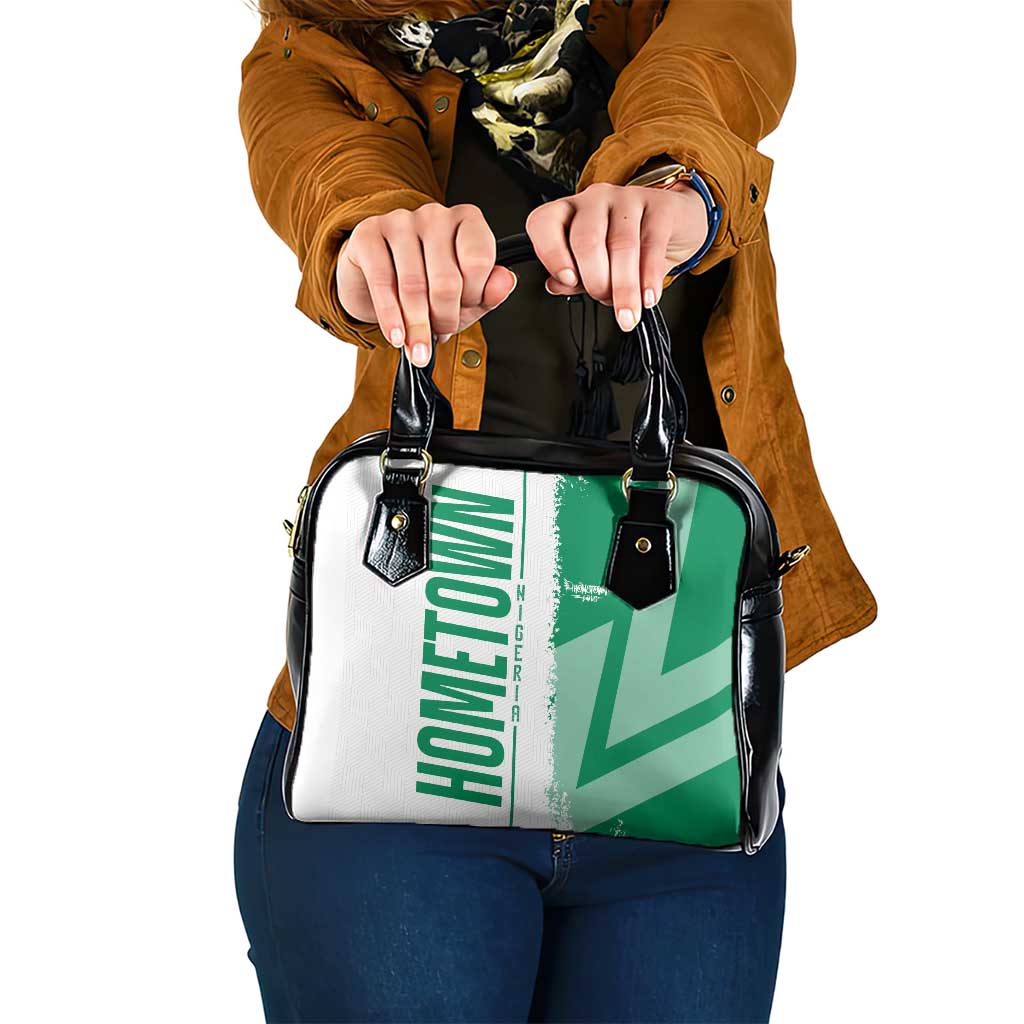 Hometown Nigeria Shoulder Handbag Flag and Map