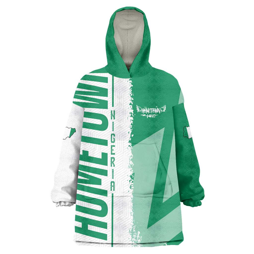 Hometown Nigeria Wearable Blanket Hoodie Flag and Map - Wonder Print Shop