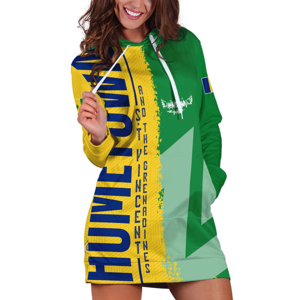 Hometown Saint Vincent and the Grenadines Hoodie Dress Flag and Map - Wonder Print Shop