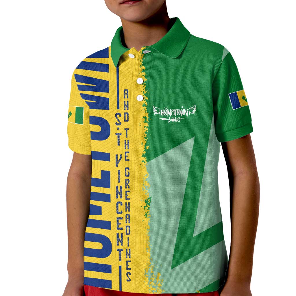 Hometown Saint Vincent and the Grenadines Kid Polo Shirt Flag and Map - Wonder Print Shop