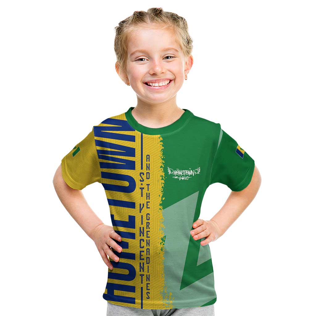 Hometown Saint Vincent and the Grenadines Kid T Shirt Flag and Map - Wonder Print Shop