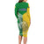 Hometown Saint Vincent and the Grenadines Long Sleeve Bodycon Dress Flag and Map - Wonder Print Shop