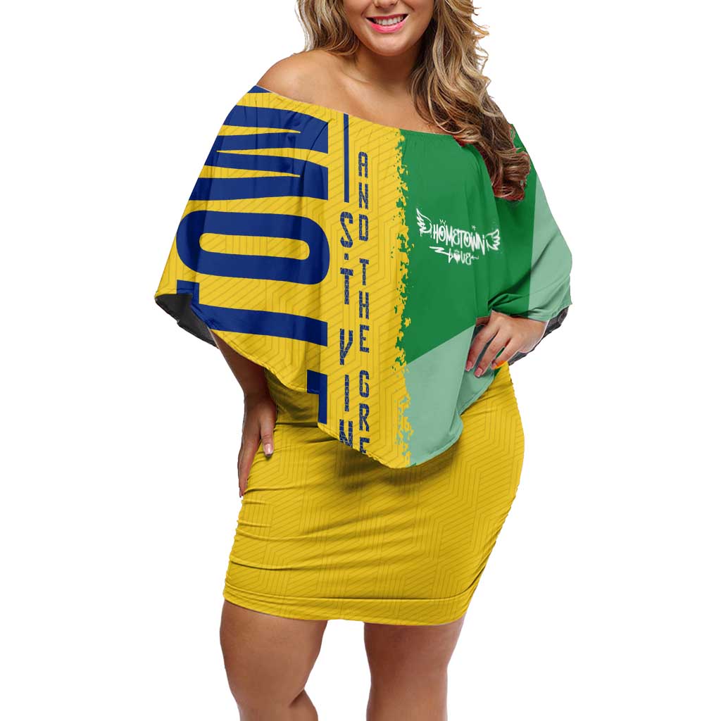 Hometown Saint Vincent and the Grenadines Off Shoulder Short Dress Flag and Map - Wonder Print Shop