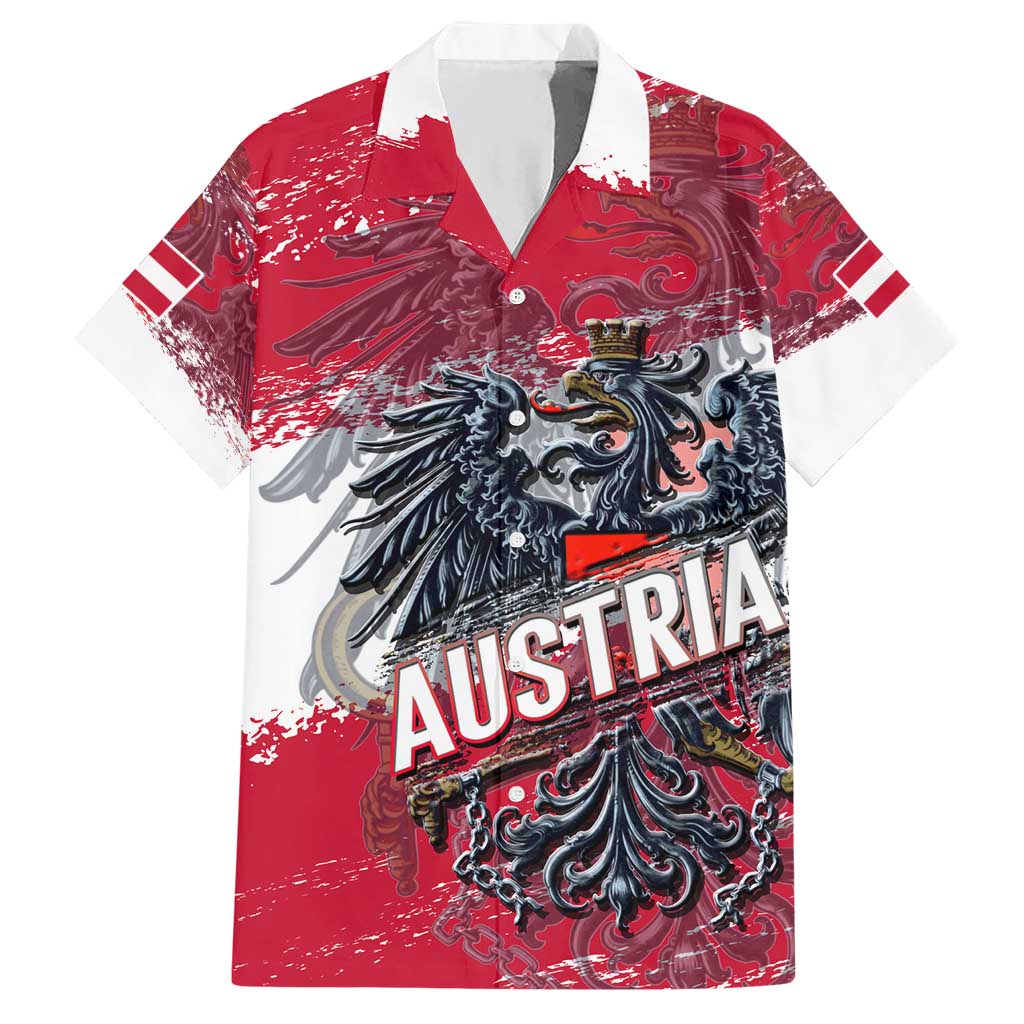 Personalized Coat Of Arms Austria Hawaiian Shirt Grunge Style - Wonder Print Shop