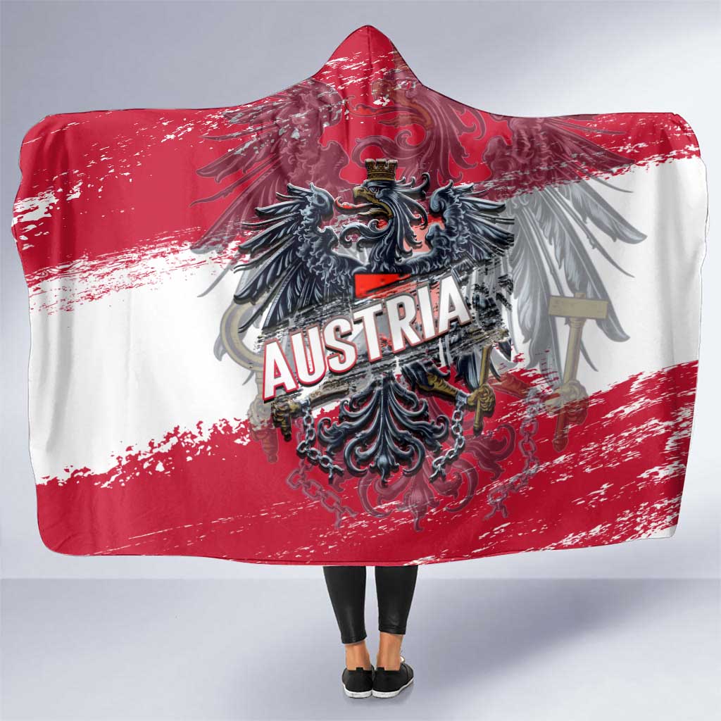 Coat Of Arms Austria Hooded Blanket Grunge Style