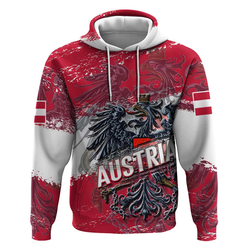 Personalized Coat Of Arms Austria Hoodie Grunge Style - Wonder Print Shop