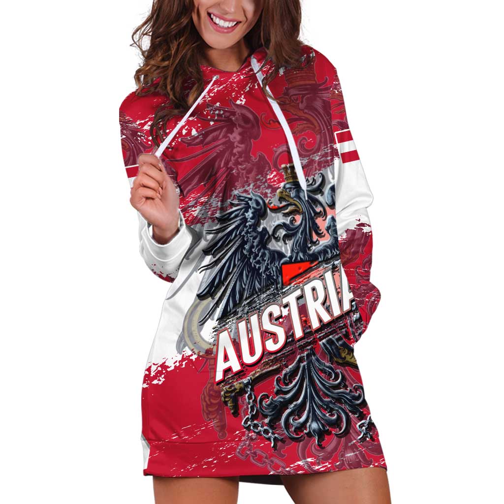 Personalized Coat Of Arms Austria Hoodie Dress Grunge Style - Wonder Print Shop