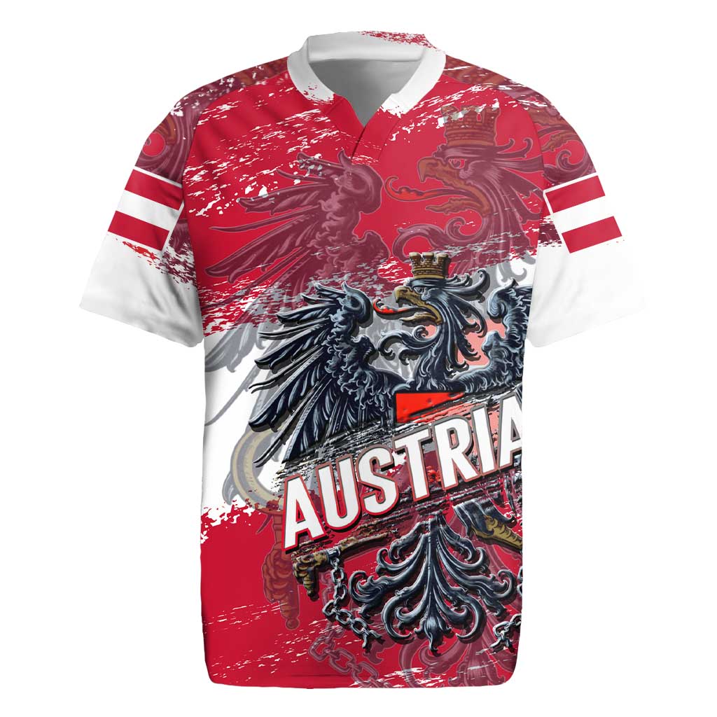 Personalized Coat Of Arms Austria Rugby Jersey Grunge Style - Wonder Print Shop