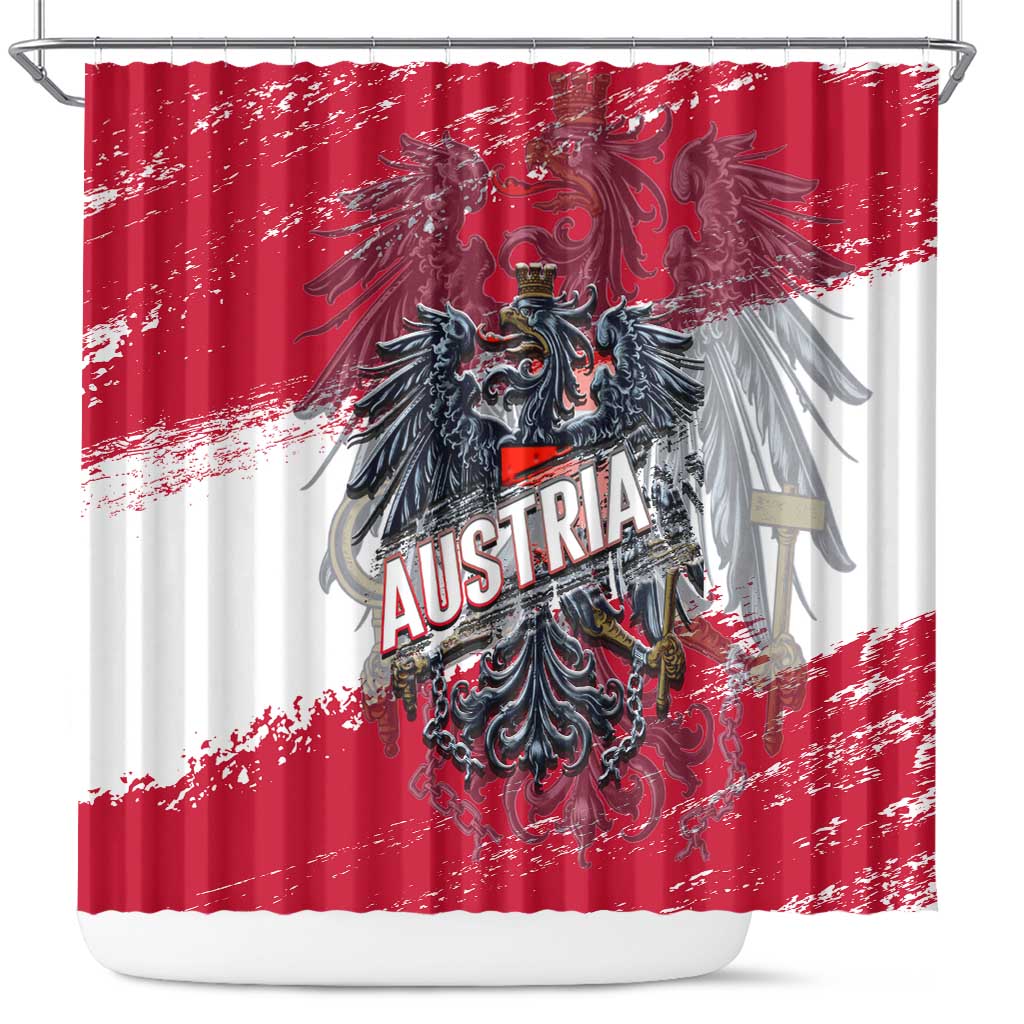 Coat Of Arms Austria Shower Curtain Grunge Style