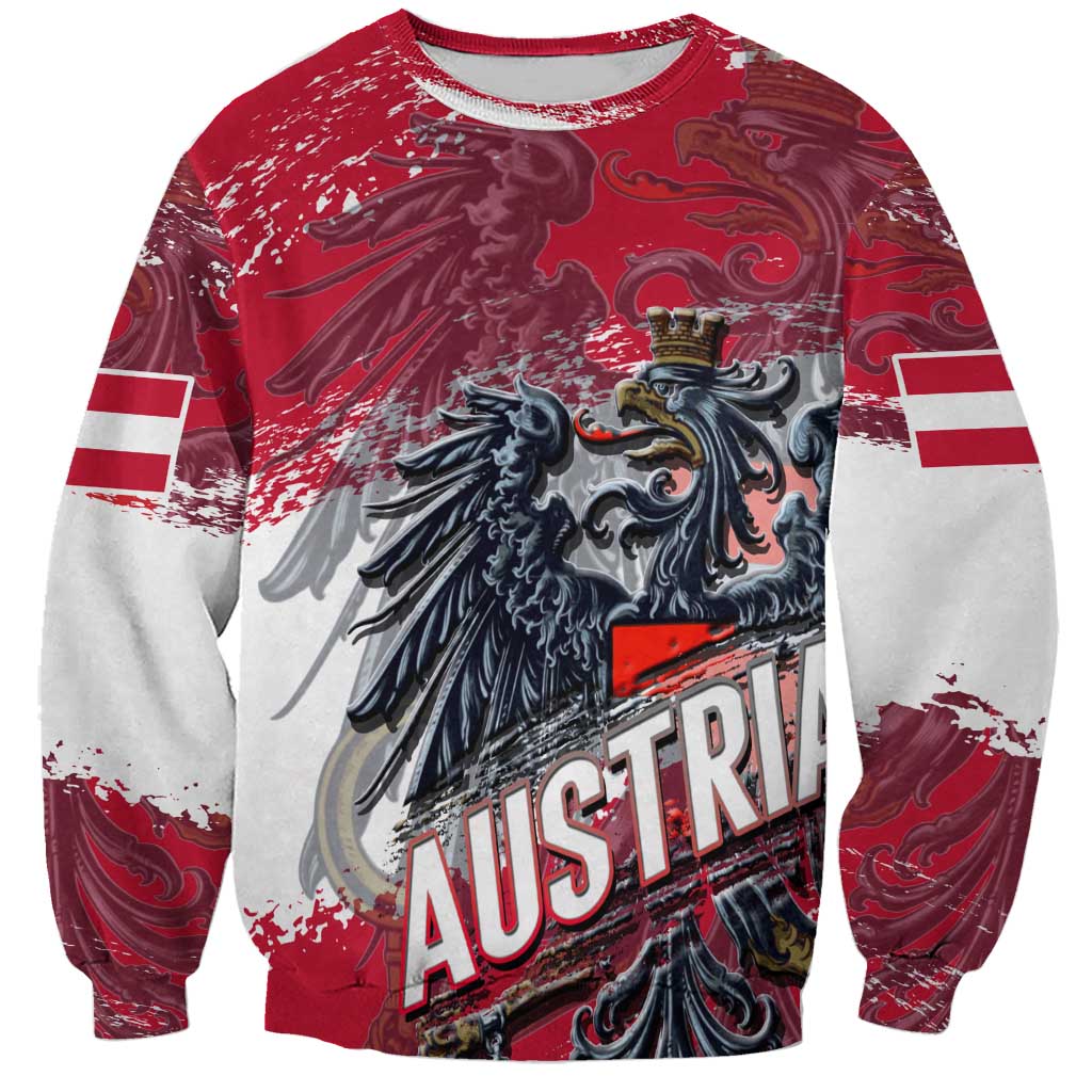 Personalized Coat Of Arms Austria Sweatshirt Grunge Style - Wonder Print Shop