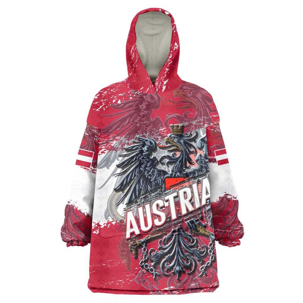 Personalized Coat Of Arms Austria Wearable Blanket Hoodie Grunge Style - Wonder Print Shop