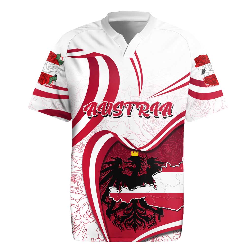 Personalized Austria In My Heart Rugby Jersey Osterreich Map Flag - Wonder Print Shop