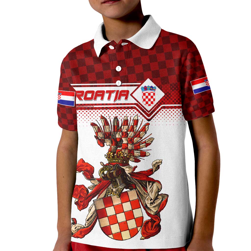 Personalized Croatia Kid Polo Shirt Vintage Coat Of Arms - Wonder Print Shop