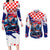 Personalized Croatian Knights Couples Matching Long Sleeve Bodycon Dress and Long Sleeve Button Shirt Hrvatska Coat Of Arms