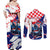 Personalized Croatian Knights Couples Matching Off Shoulder Maxi Dress and Long Sleeve Button Shirt Hrvatska Coat Of Arms