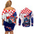 Personalized Croatian Knights Couples Matching Off Shoulder Short Dress and Long Sleeve Button Shirt Hrvatska Coat Of Arms