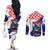 Personalized Croatian Knights Couples Matching Off The Shoulder Long Sleeve Dress and Long Sleeve Button Shirt Hrvatska Coat Of Arms