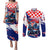 Personalized Croatian Knights Couples Matching Puletasi and Long Sleeve Button Shirt Hrvatska Coat Of Arms