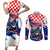 Personalized Croatian Knights Couples Matching Short Sleeve Bodycon Dress and Long Sleeve Button Shirt Hrvatska Coat Of Arms