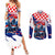 Personalized Croatian Knights Couples Matching Summer Maxi Dress and Long Sleeve Button Shirt Hrvatska Coat Of Arms