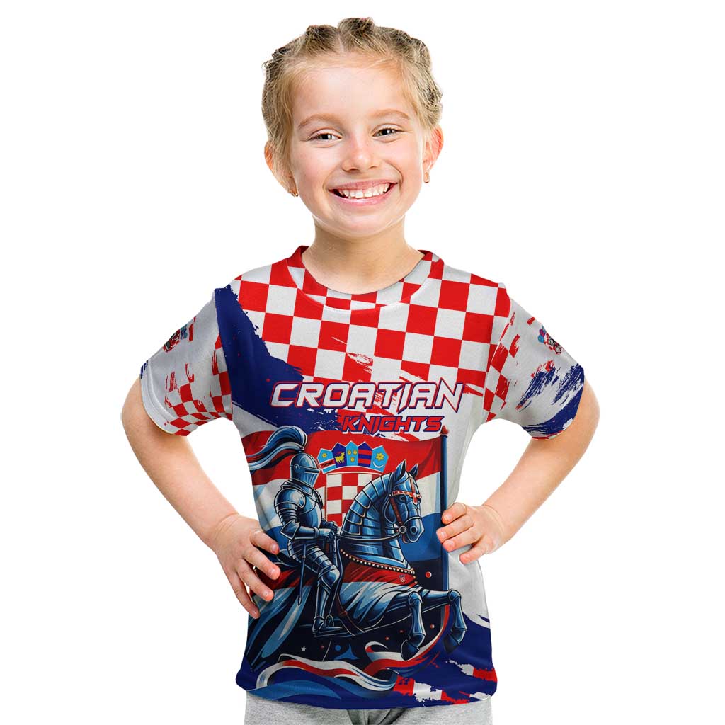 Personalized Croatian Knights Kid T Shirt Hrvatska Coat Of Arms - Wonder Print Shop