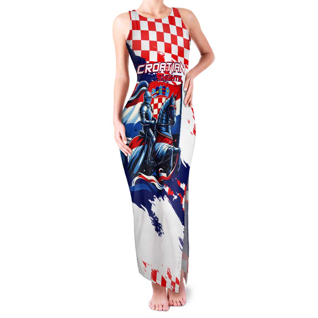 Personalized Croatian Knights Tank Maxi Dress Hrvatska Coat Of Arms