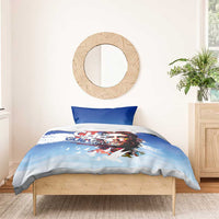 Blue bedding set with Che Guevara portrait graphic on duvet and pillowcase