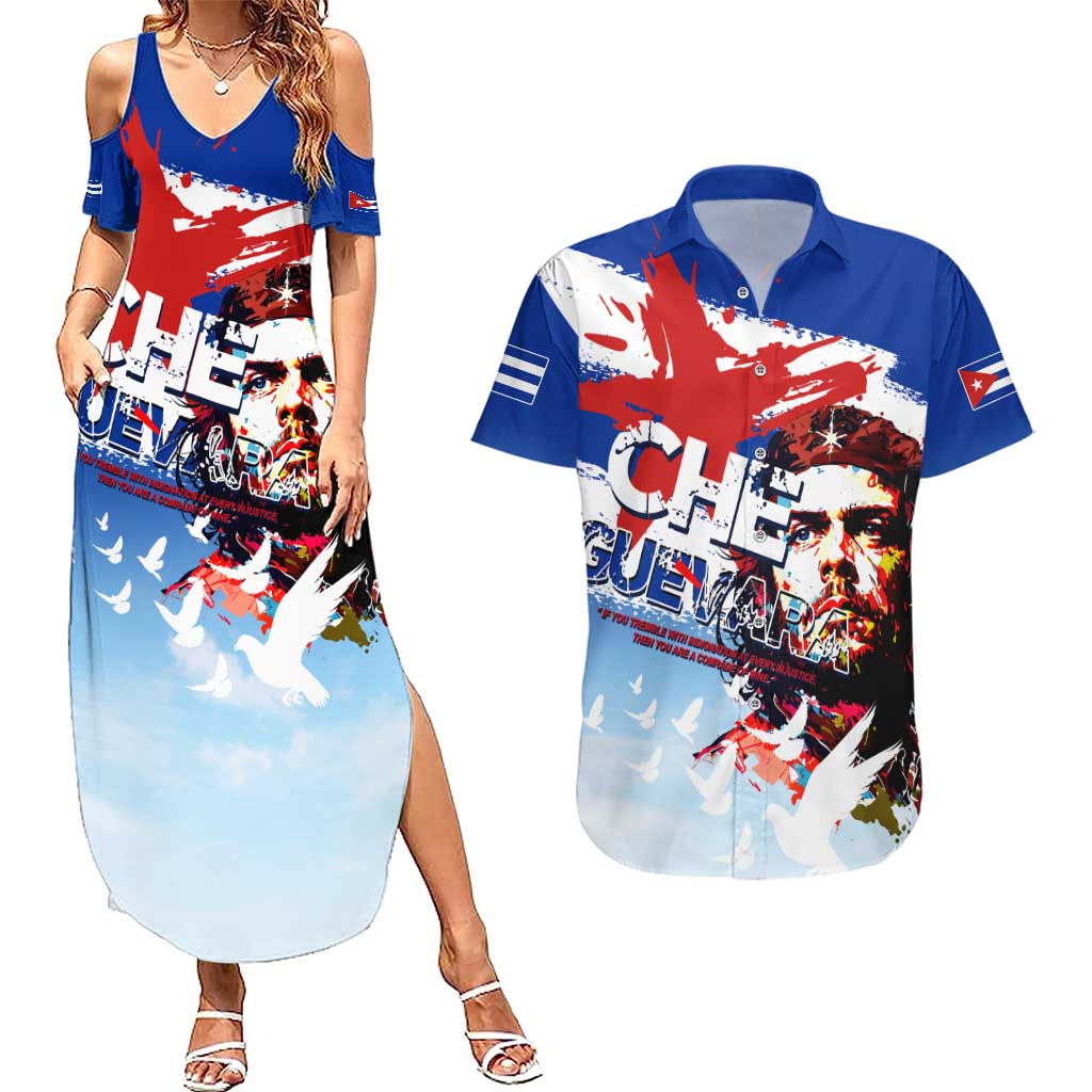 Cuba Che Guevara Couples Matching Summer Maxi Dress and Hawaiian Shirt Cuban Revolution - Wonder Print Shop