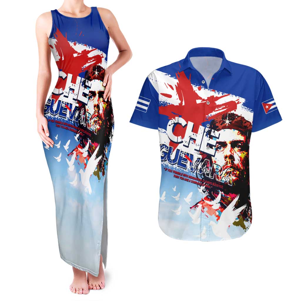 Cuba Che Guevara Couples Matching Tank Maxi Dress and Hawaiian Shirt Cuban Revolution - Wonder Print Shop