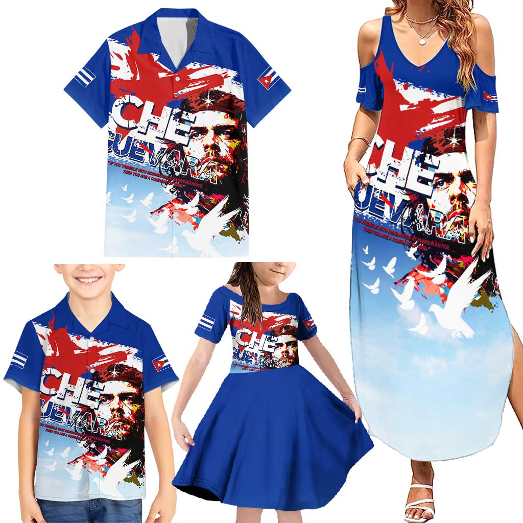 Cuba Che Guevara Family Matching Summer Maxi Dress and Hawaiian Shirt Cuban Revolution - Wonder Print Shop