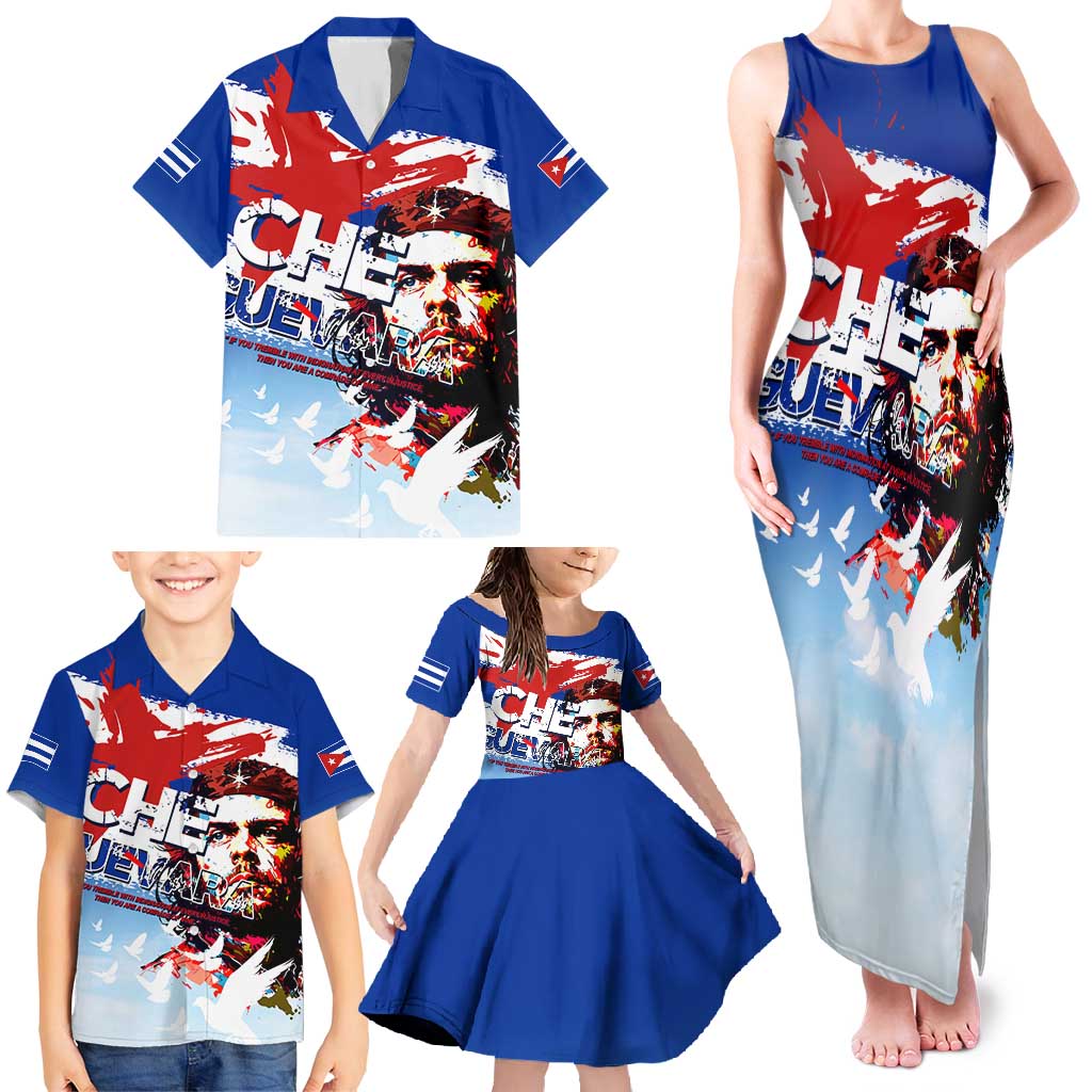 Cuba Che Guevara Family Matching Tank Maxi Dress and Hawaiian Shirt Cuban Revolution - Wonder Print Shop