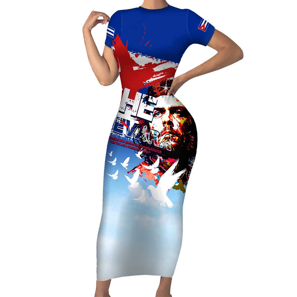 Cuba Che Guevara Short Sleeve Bodycon Dress Cuban Revolution - Wonder Print Shop