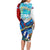 Coat Of Arms Cuba Long Sleeve Bodycon Dress Caribbean Cuban Map - Wonder Print Shop